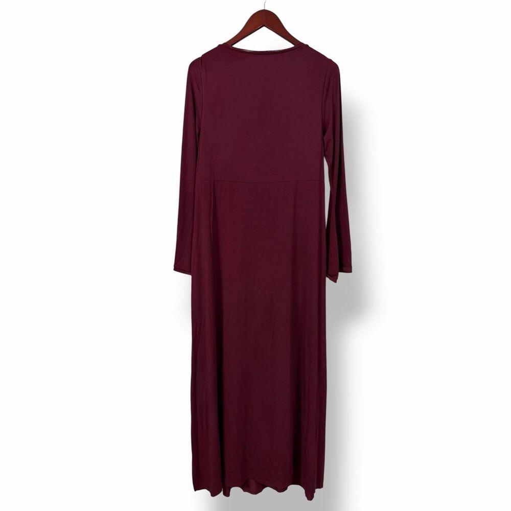 NWOT SheBird Marissa Maxi Bra Dress Dark Cherry Burgundy Wine Long Sleeve 5 M/L - Picture 8 of 12